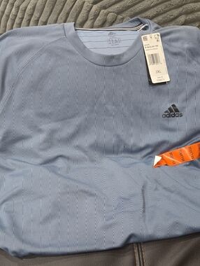 adidas Blue Short Sleeve Athletic Tee - 2XL